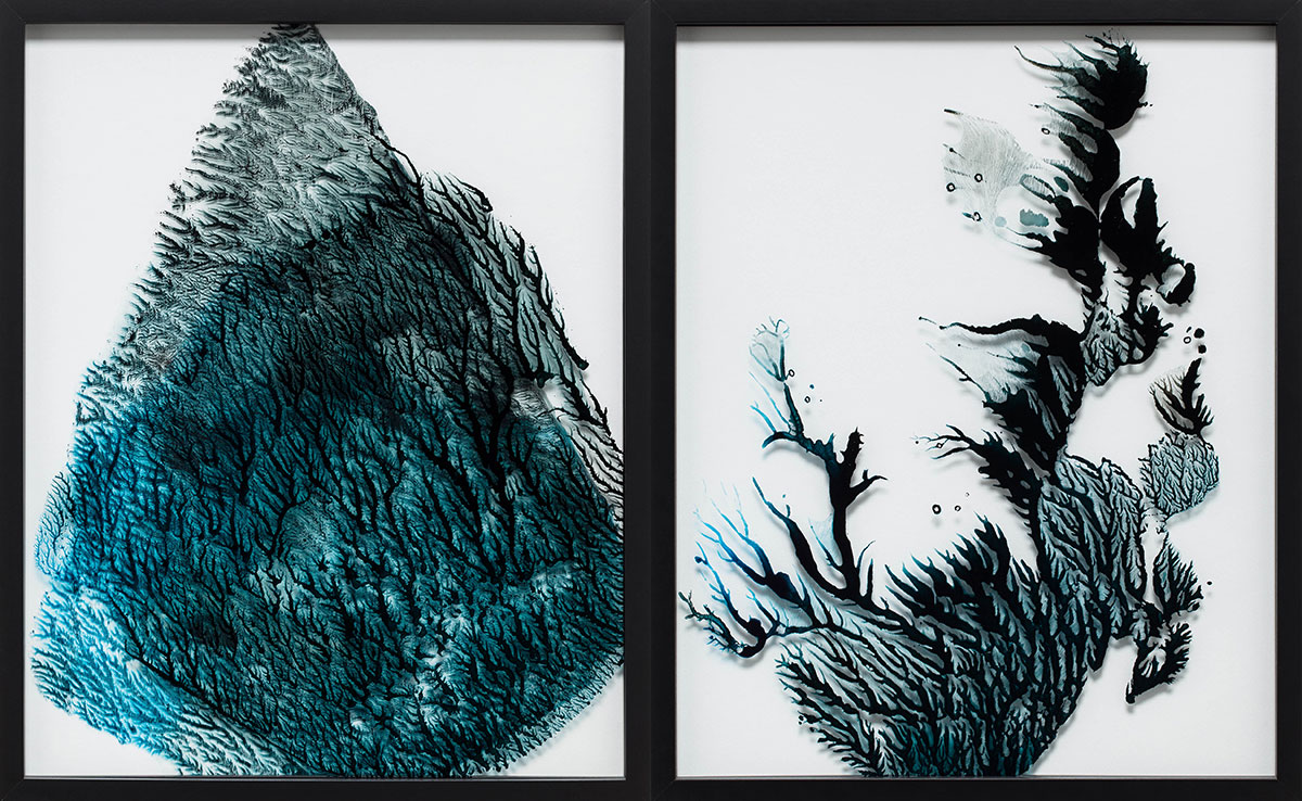 01 Water - ink behind glass - 50 x 80 cm - 2018